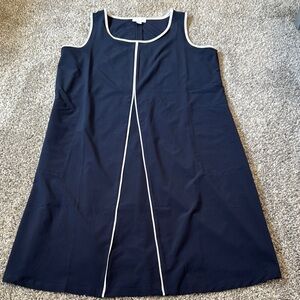 J Jill Fit Collection, Like New Navy Dress w/White Trim, XS (runs big)